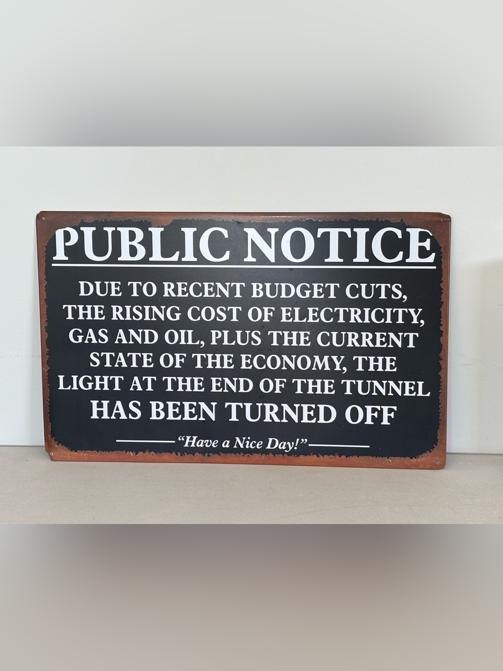 PUBLIC NOTICE LIGHT AT THE END OF THE TUNNEL